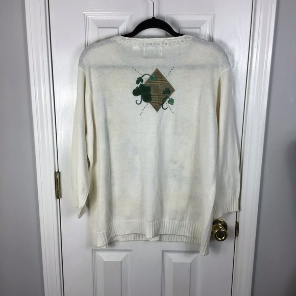 Storybook Knit Cardigan Lucky Musical Charm- Ireland Size 1x - Picture 3 of 4